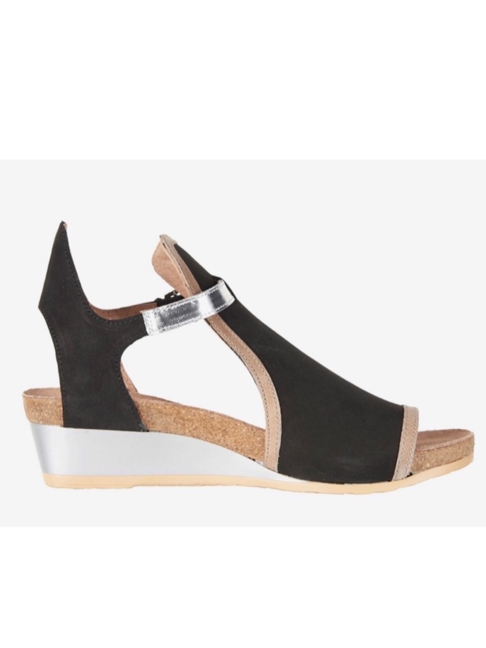 Naot Fiona T-Strap Suede Wedge Sandals